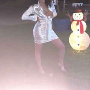 Fashion Nova- You're Not Slick Mini Dress - White